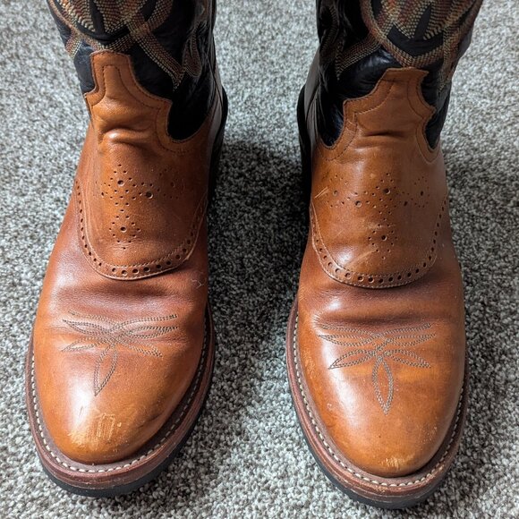 RARE Tony Lama 6014 Sunset Buckaroo Ol Buck Leather Boots - Picture 6 of 11